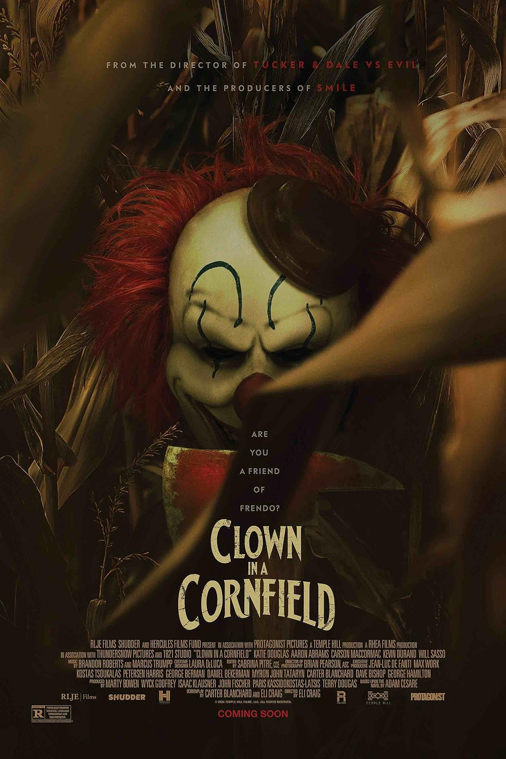 clown in a cornfield poster